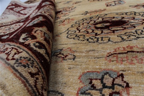 Pishavar Beige Hand Knotted 411 X 68 Area Rug 250-27163 Image 1