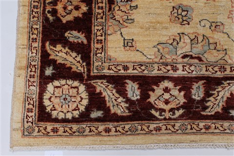 Pishavar Beige Hand Knotted 411 X 68 Area Rug 250-27163 Image 7