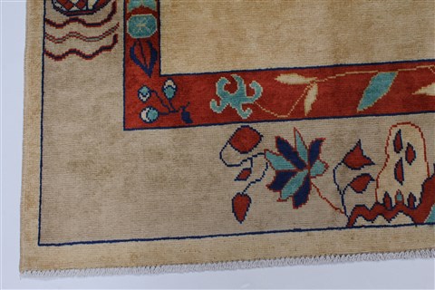 Modern Beige Hand Knotted 49 X 66 Area Rug 250-27164 Image 5