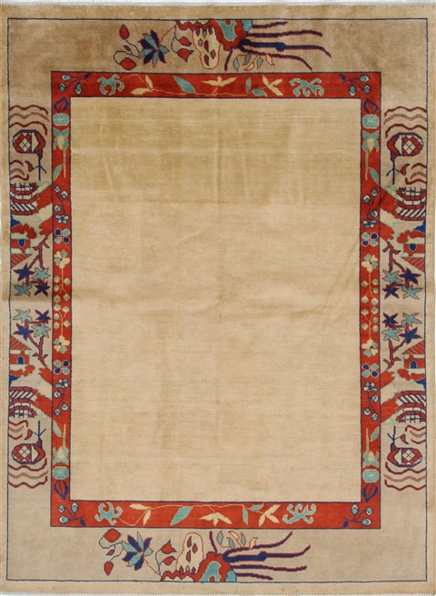 Modern Beige Hand Knotted 49 X 66 Area Rug 250-27164 Image 0