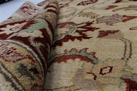 Pishavar Beige Hand Knotted 52 X 67 Area Rug 250-27165 Image 1