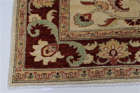 Pishavar Beige Hand Knotted 52 X 67 Area Rug 250-27165 Image 7