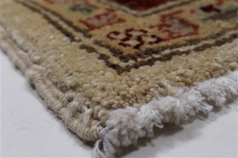 Pishavar Beige Hand Knotted 52 X 67 Area Rug 250-27165 Image 8