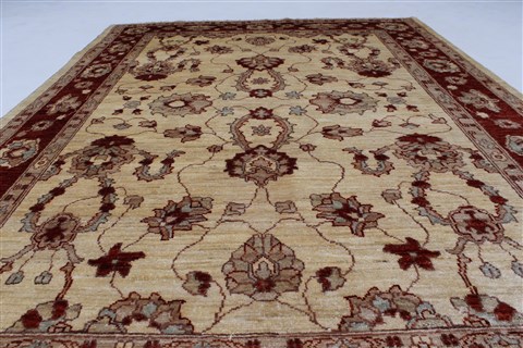 Pishavar Beige Hand Knotted 52 X 70 Area Rug 250-27166 Image 5