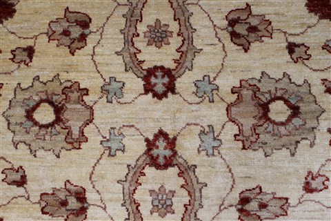 Pishavar Beige Hand Knotted 52 X 70 Area Rug 250-27166 Image 7