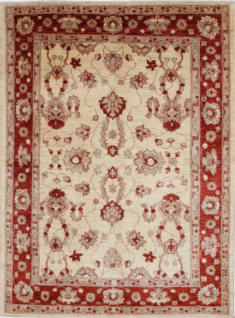 Pishavar Beige Hand Knotted 52 X 70 Area Rug 250-27166 Image 0