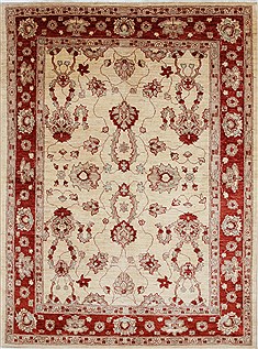 Pishavar Beige Hand Knotted 5'2" X 7'0"  Area Rug 250-27166