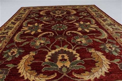 Pishavar Red Hand Knotted 410 X 67 Area Rug 250-27167 Image 4