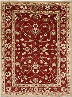 Pakistani Pishavar Beige Rectangle 5x7 ft Wool Carpet 27171