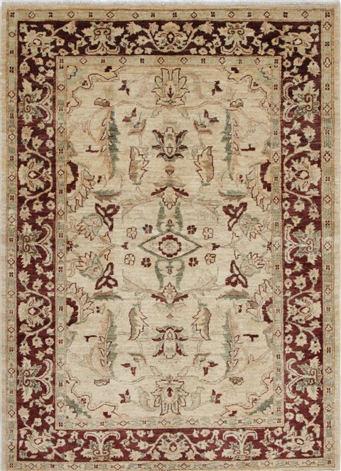Pishavar Beige Hand Knotted 49 X 68 Area Rug 250-27172 Image 0