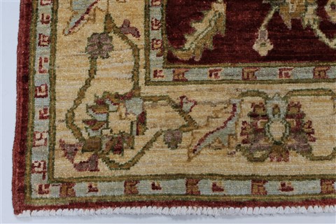 Pishavar Beige Hand Knotted 50 X 70 Area Rug 250-27176 Image 6