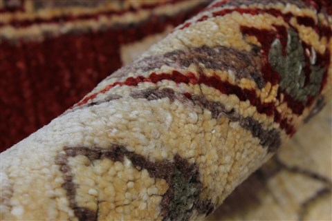Pishavar Beige Hand Knotted 411 X 65 Area Rug 250-27177 Image 1