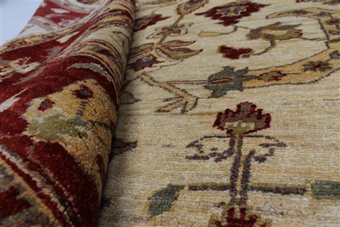 Pishavar Beige Hand Knotted 411 X 65 Area Rug 250-27177 Image 3