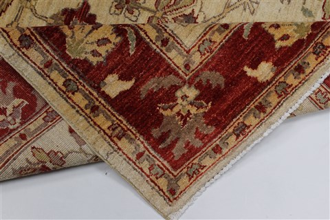 Pishavar Beige Hand Knotted 411 X 65 Area Rug 250-27177 Image 4