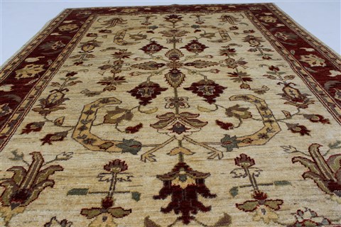 Pishavar Beige Hand Knotted 411 X 65 Area Rug 250-27177 Image 6