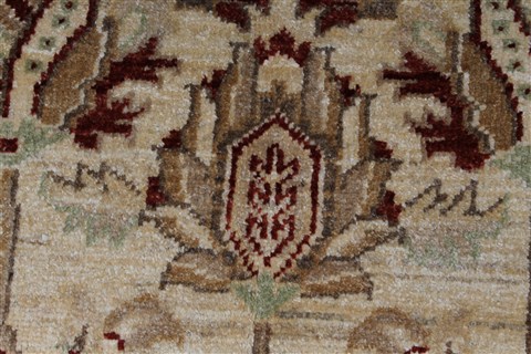 Pishavar Beige Hand Knotted 53 X 67 Area Rug 250-27179 Image 11