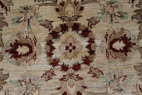 Pishavar Beige Hand Knotted 53 X 67 Area Rug 250-27179 Image 8