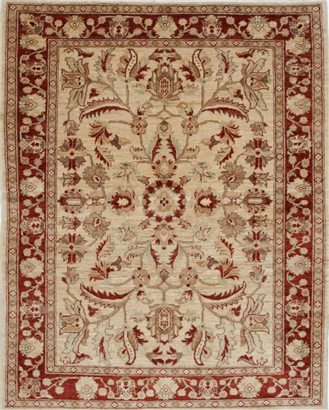 Pishavar Beige Hand Knotted 53 X 67 Area Rug 250-27179 Image 0
