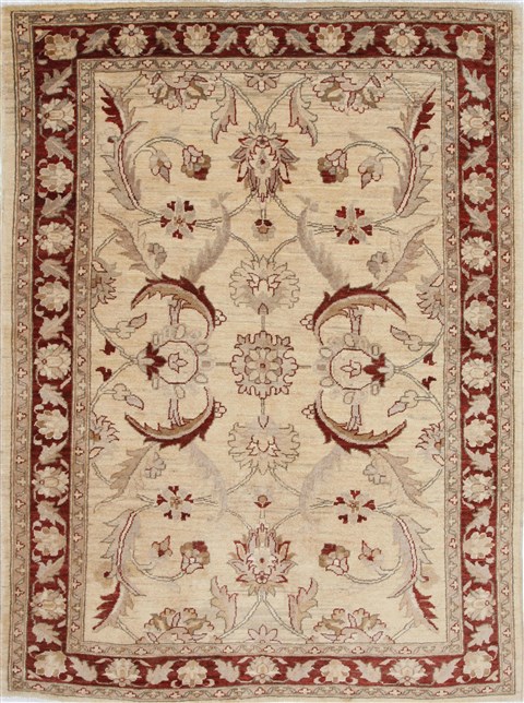 Pishavar Beige Hand Knotted 50 X 68 Area Rug 250-27182 Image 0