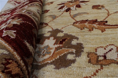 Pishavar Beige Hand Knotted 54 X 510 Area Rug 250-27186 Image 1