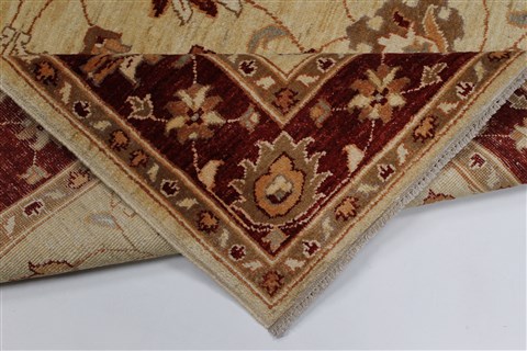 Pishavar Beige Hand Knotted 54 X 510 Area Rug 250-27186 Image 2