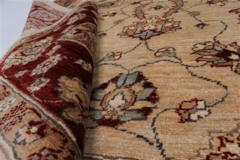 Pishavar Beige Hand Knotted 53 X 69 Area Rug 250-27187 Image 12