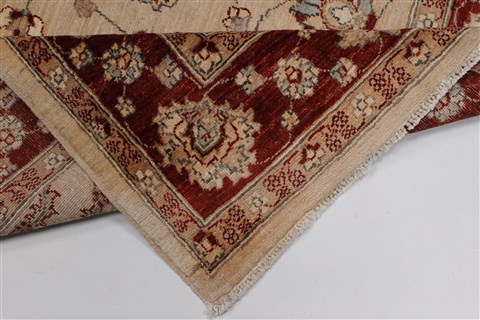 Pishavar Beige Hand Knotted 53 X 69 Area Rug 250-27187 Image 1