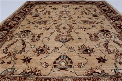 Pishavar Beige Hand Knotted 53 X 69 Area Rug 250-27187 Image 3