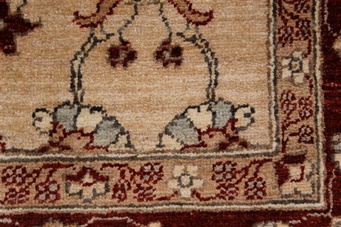 Pishavar Beige Hand Knotted 53 X 69 Area Rug 250-27187 Image 9