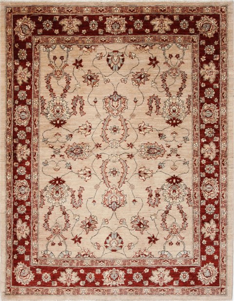 Pishavar Beige Hand Knotted 53 X 69 Area Rug 250-27187 Image 0