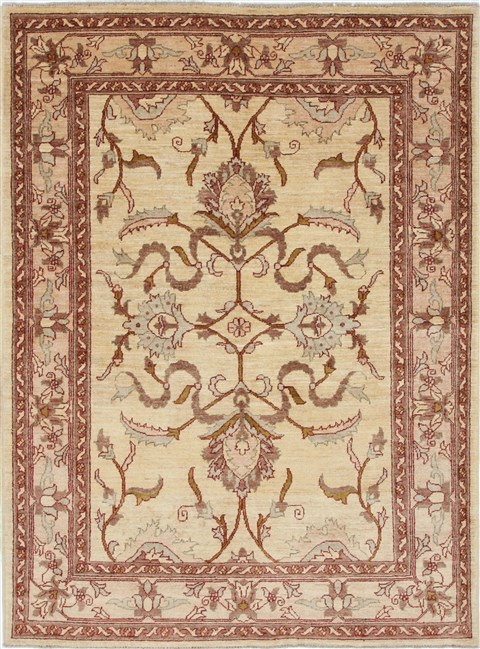 Pishavar Beige Hand Knotted 411 X 69  Area Rug 250-27189 Image 0