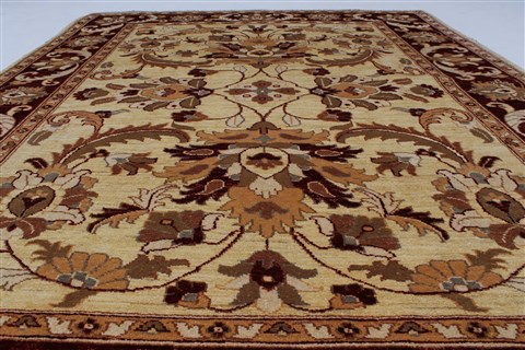 Pishavar Beige Hand Knotted 55 X 70 Area Rug 250-27190 Image 5
