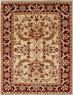 Pishavar Beige Hand Knotted 5'5" X 7'0"  Area Rug 250-27190