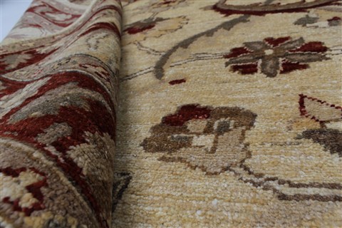 Pishavar Beige Hand Knotted 410 X 66 Area Rug 250-27192 Image 1