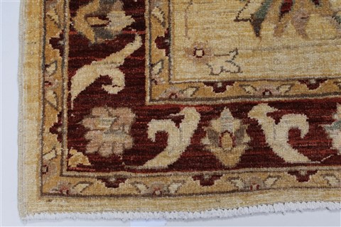Pishavar Beige Hand Knotted 50 X 67 Area Rug 250-27194 Image 6