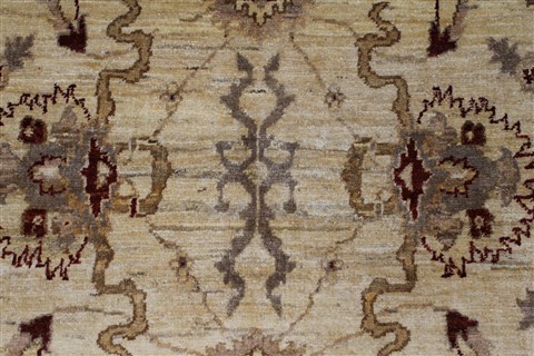 Pishavar Beige Hand Knotted 411 X 67 Area Rug 250-27197 Image 6