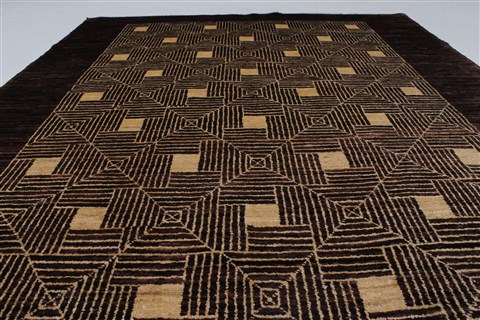 Modern Beige Hand Knotted 411 X 64 Area Rug 250-27200 Image 2