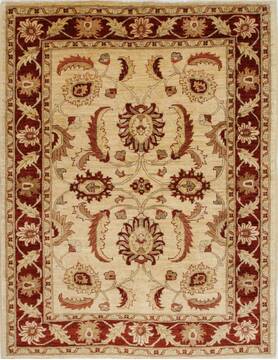 Pishavar Beige Hand Knotted 5'0" X 6'6"  Area Rug 250-27202