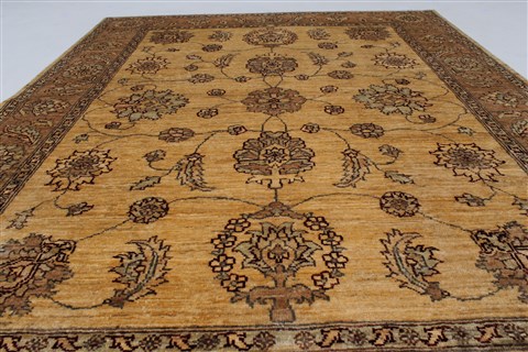 Pishavar Beige Hand Knotted 410 X 65 Area Rug 250-27203 Image 3