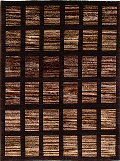 Modern Beige Hand Knotted 4'10" X 6'6"  Area Rug 250-27204