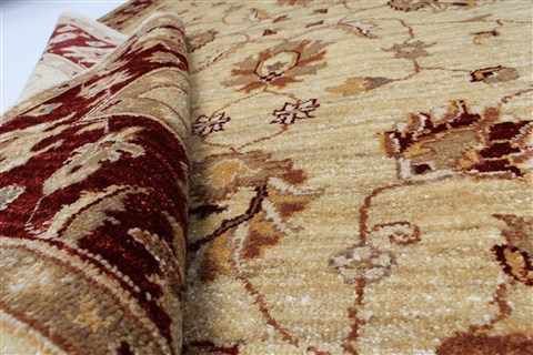 Pishavar Beige Hand Knotted 51 X 60 Area Rug 250-27206 Image 1