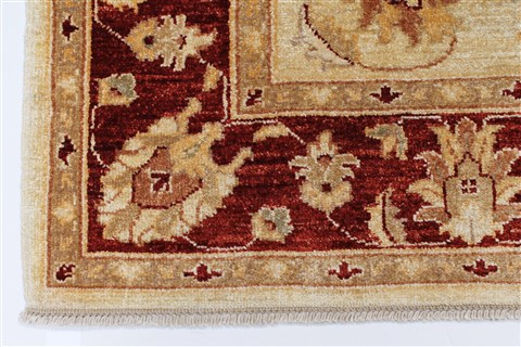 Pishavar Beige Hand Knotted 51 X 60 Area Rug 250-27206 Image 7