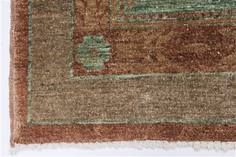 Pishavar Brown Hand Knotted 41 X 56 Area Rug 250-27207 Image 21