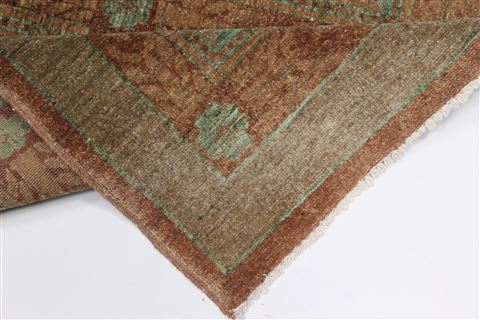 Pishavar Brown Hand Knotted 41 X 56 Area Rug 250-27207 Image 2