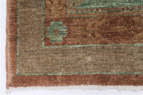 Pishavar Brown Hand Knotted 41 X 56 Area Rug 250-27207 Image 6