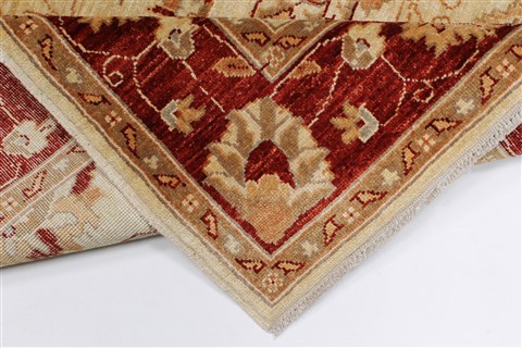 Pishavar Beige Hand Knotted 51 X 511 Area Rug 250-27208 Image 2