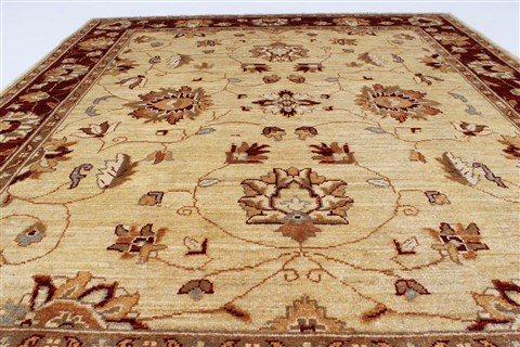 Pishavar Beige Hand Knotted 51 X 511 Area Rug 250-27208 Image 4