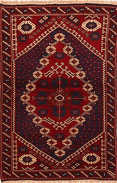 Kazak Blue Hand Knotted 3'5" X 5'5"  Area Rug 100-27215