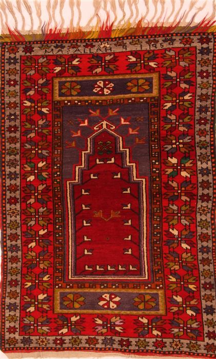 Kazak Red Hand Knotted 31 X 45 Area Rug 253-27219 Image 0