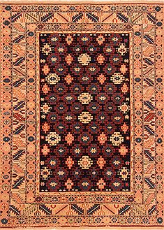 Shirvan Yellow Hand Knotted 4'3" X 5'10"  Area Rug 100-27221